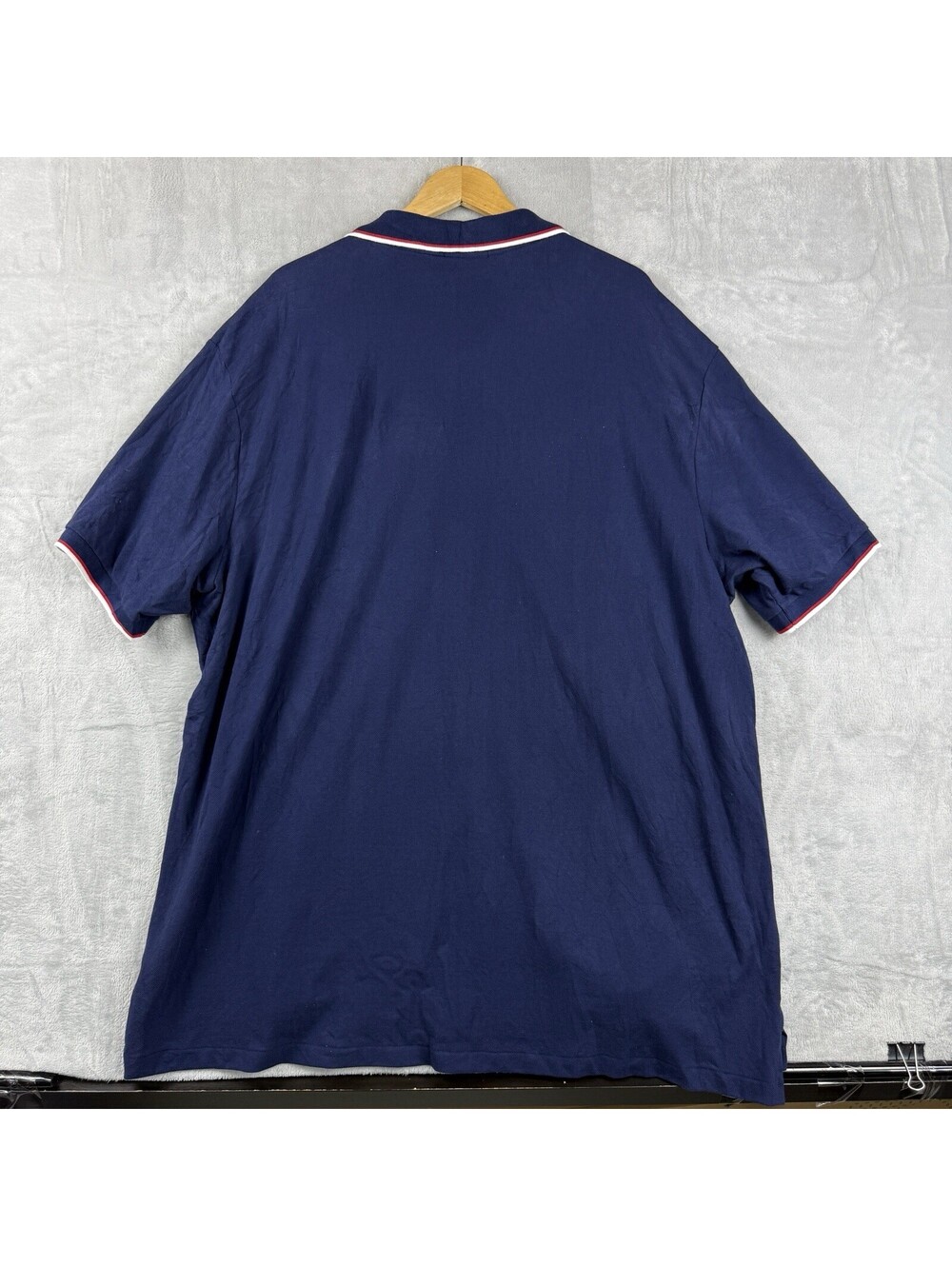 Polo Ralph Lauren Men’s 3XB Navy Blue Polo Shirt Red Pony Tipped Collar Big Tall - Picture 3 of 9